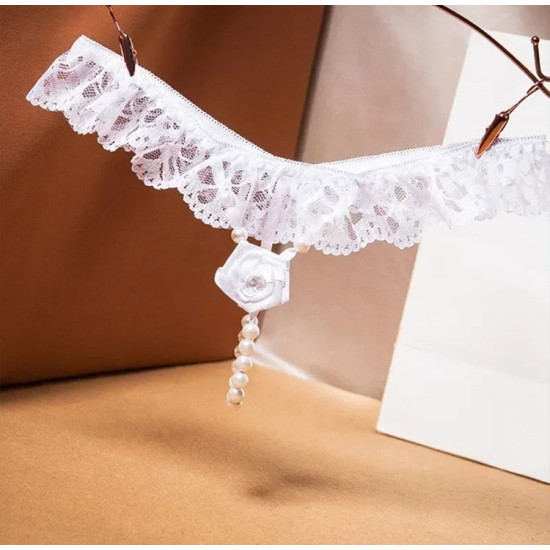 Еротични прашки с перли и отворено дъно
