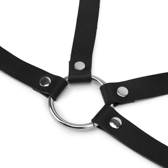 Кожен BDSM харнес за бюст