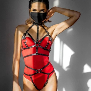 Кожен харнес от две части
