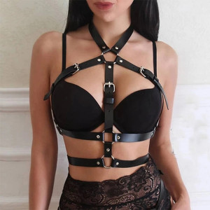 Кожен бюст харнес – черен, BDSM стил | Valdes Erotic