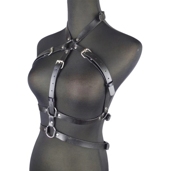 Кожен бюст харнес – черен, BDSM стил | Valdes Erotic